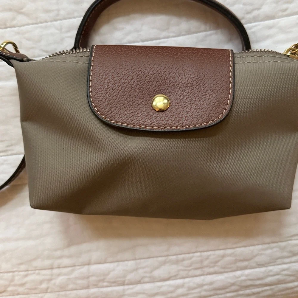 Stylish taupe tan small nylon crossbody Women's Bag